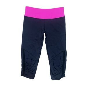 Lululemon Run Fast & Free Crop Legging Barbiecore Yoga Pants Athletic 3/4 Capri